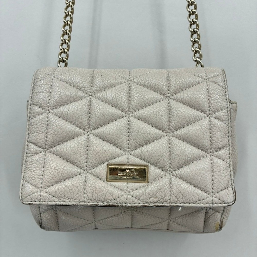 Kate Spade Natalia Crossbody Bag Women OS Neutral Quilted Leather *FLAWED